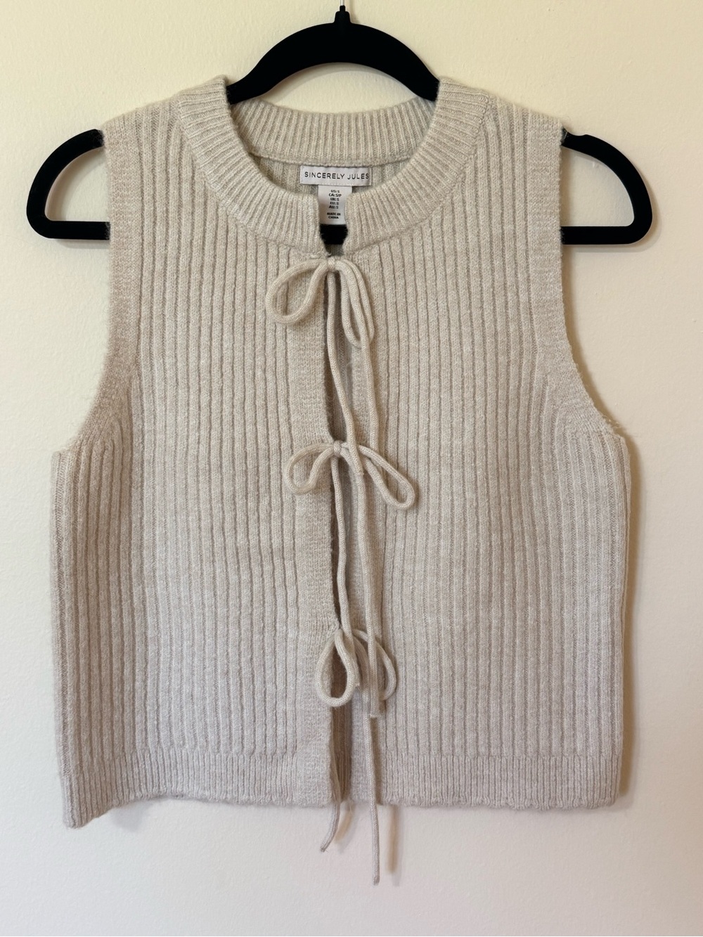Sincerely Jules Cream Knit Tie-Front Sweater